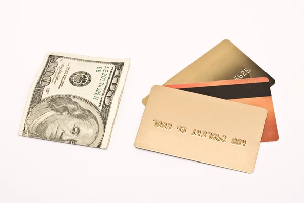 Kredi kartların üzerinde beyaz — Stok fotoğraf