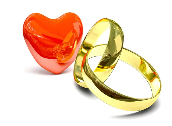 Two gold rings — Stock Photo, Image