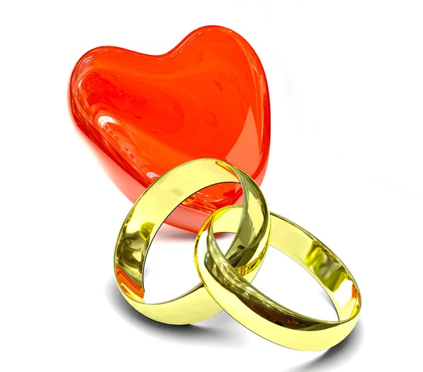 Dwa złote pierścienie — Zdjęcie stockowe