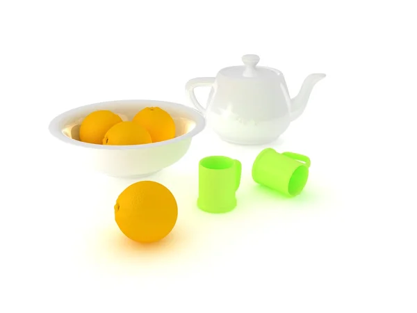 Café da manhã com laranja — Fotografia de Stock