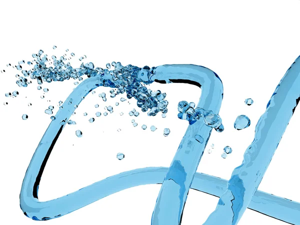 Acqua spruzzata di colore blu — Foto Stock
