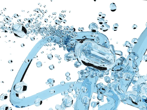 Acqua spruzzata di colore blu — Foto Stock