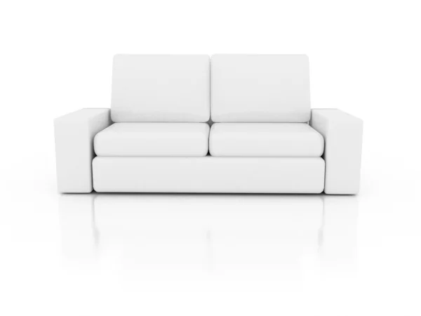 白いソファ。3Dレンダリング — ストック写真