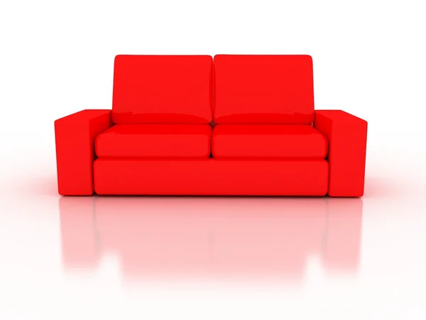 Sofa on white. 3D rendering — Stock Photo, Image