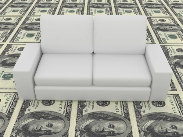 Sofa auf weiß. 3D-Rendering — Stockfoto