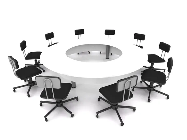 Kancelářské židle na bílém pozadí. 3D vykreslování — Stock fotografie