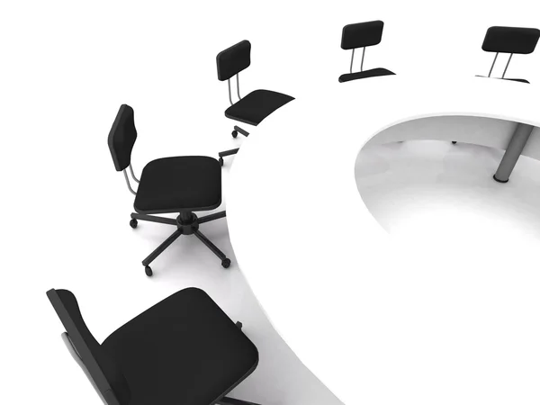 Irodai székek fehér. 3D-leképezés — Stock Fotó