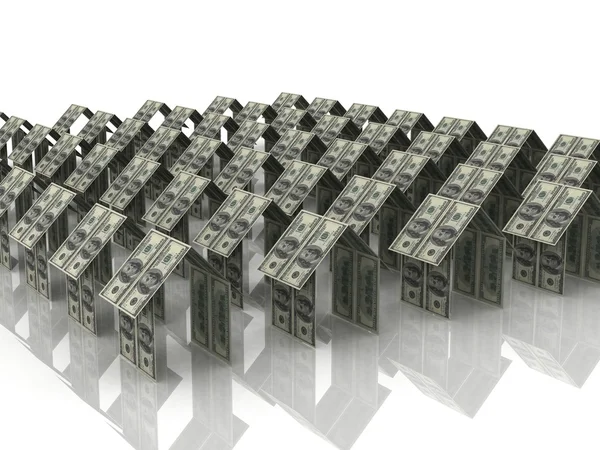 Qualquer dólar casas sobre fundo branco — Fotografia de Stock