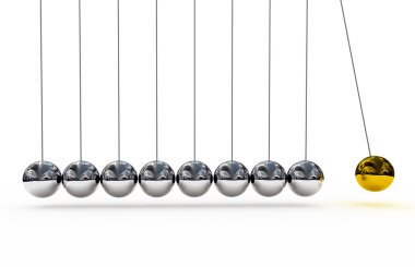 Shiny pendulums over white background clipart