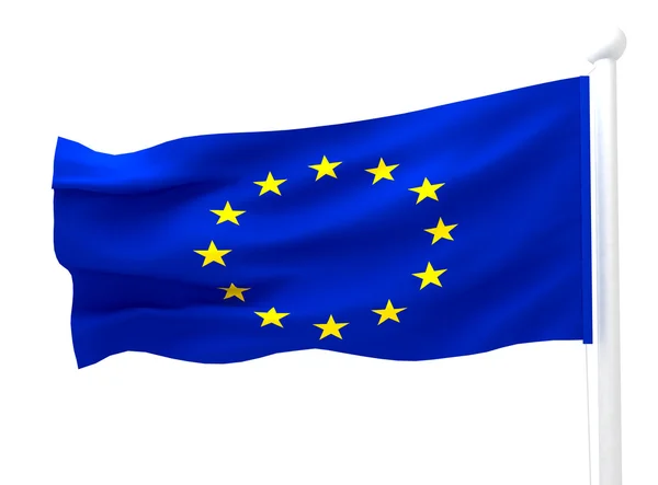 Flagge von Europa auf weiß — Stockfoto