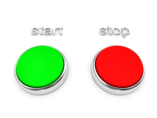 Botones rojos y verdes sobre blanco —  Fotos de Stock