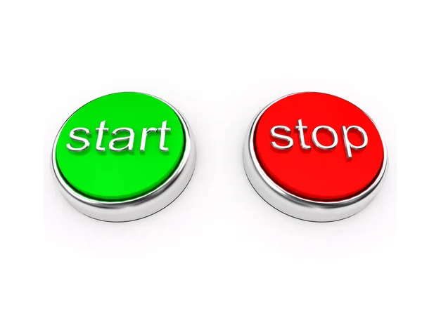 Red and green buttons over white — Stock Photo, Image