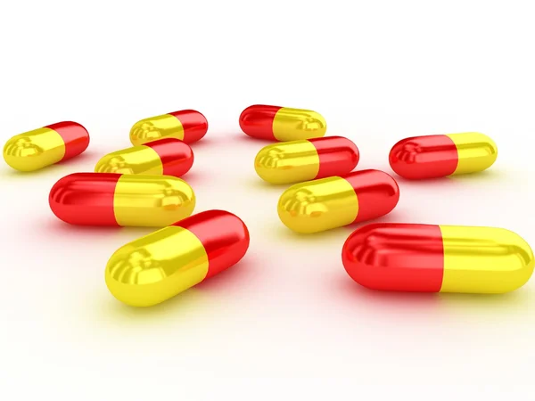 3d pills over white — Stock Photo, Image