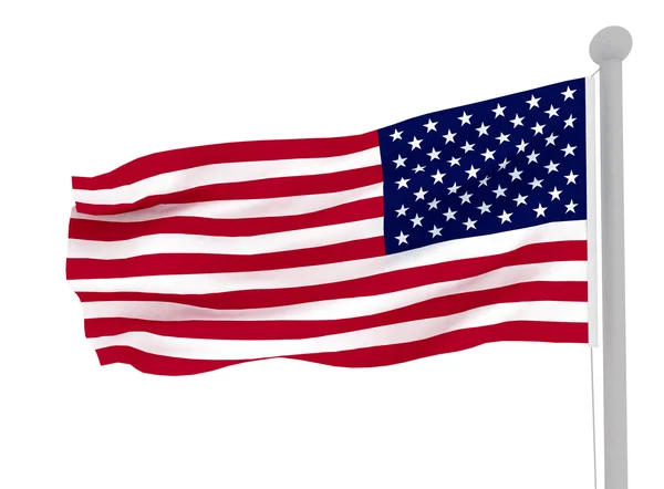 stock image 3D American flag on white