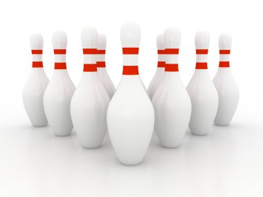 Bowling Pins on white background clipart