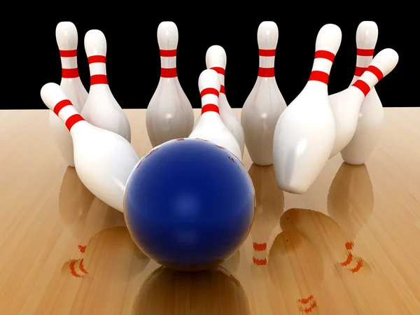 Spille da bowling sullo sfondo — Foto Stock