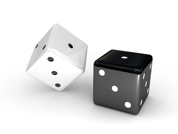 Twi dices over white background — Stock Photo, Image