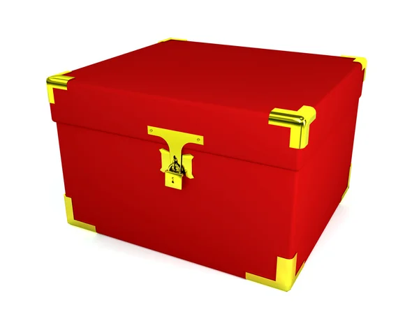 Rode doos over witte achtergrond — Stockfoto