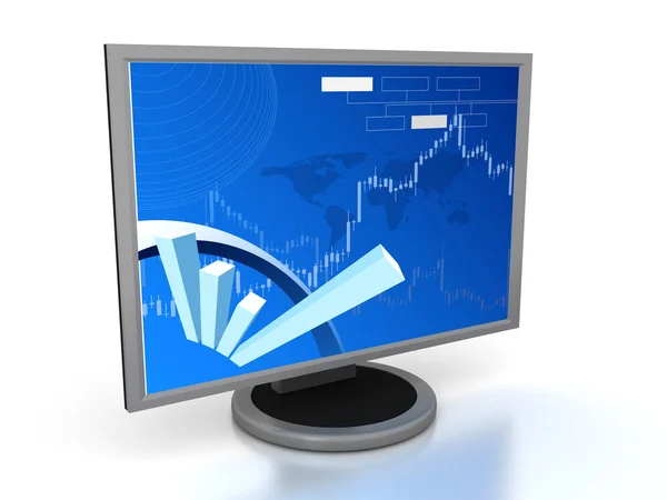 Monitor del computer su sfondo bianco — Foto Stock