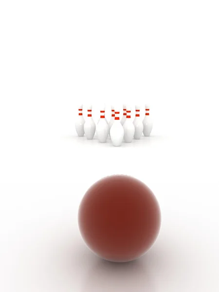 Bowling Pins on white background — Stock Photo, Image