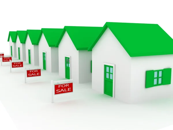 Groep huizen te koop — Stockfoto