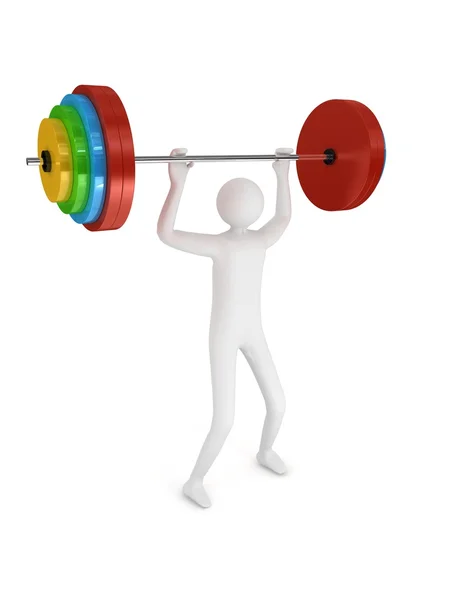 Barbell on white background — Stock Photo, Image
