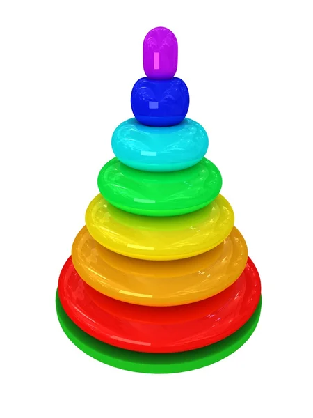 Toy pyramid over white background — Stock Photo, Image