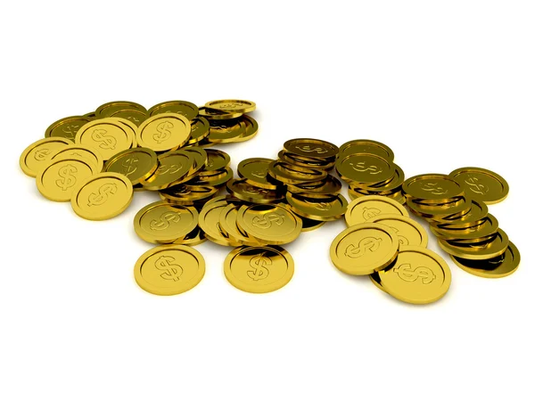 Coins over white background — Stock Photo, Image