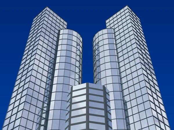 3D absztrakt felhőkarcoló — Stock Fotó