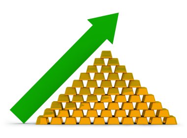Growth of the price for gold clipart