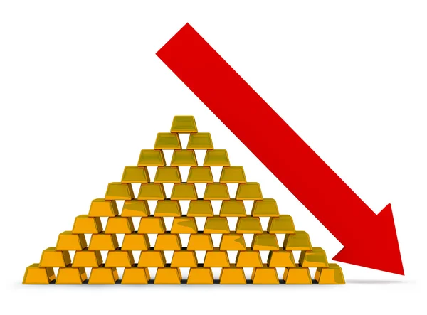 Recession av priset för guld — Stockfoto