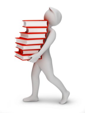 3d - bearing books clipart