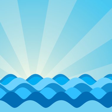 The vector image of sea waves clipart