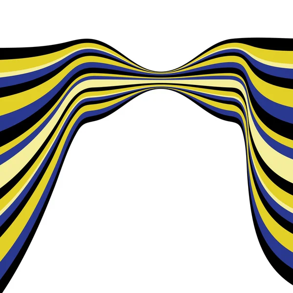 Achtergrond met blauw en geel gebogen lin — Stockvector