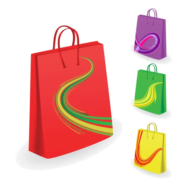 Collection of shopping bags. Vector illu — Stock Vector