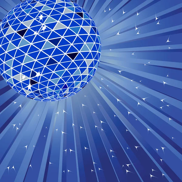 Blue disco ball. Vector illustration — Stock Vector