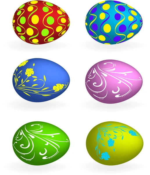 Uovo di Pasqua con elementi floreali. Vettore — Vettoriale Stock