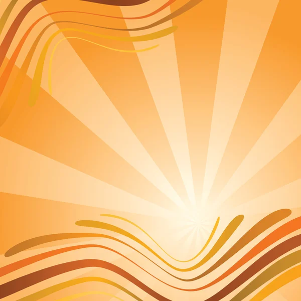 Abstrakter Hintergrund mit Wellen in Orange — Stockvektor