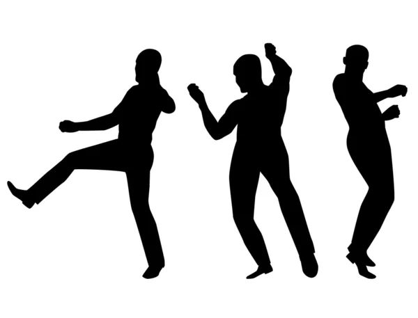 Collection of dancing young men. Vector — Stock Vector