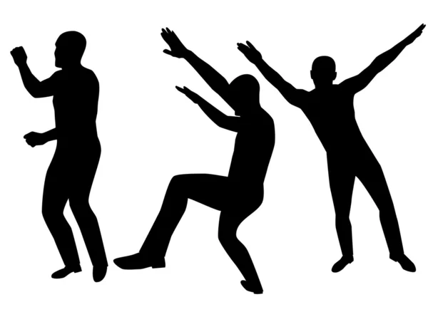 Collection de jeunes hommes dansants. Vecteur — Image vectorielle