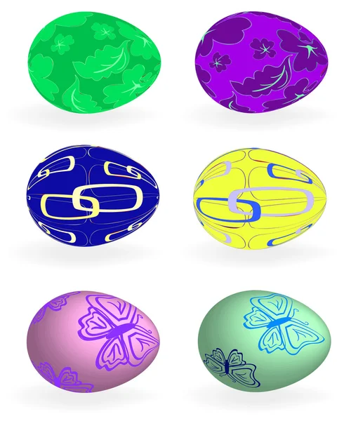 Huevo de Pascua con elementos florales. Vector — Archivo Imágenes Vectoriales