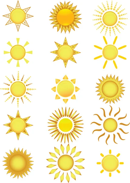 Иконы солнца — стоковый вектор