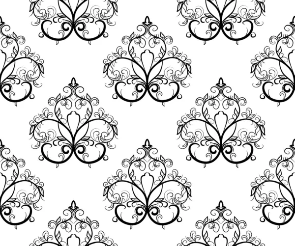 흑백 원활한 패턴 — 스톡 벡터