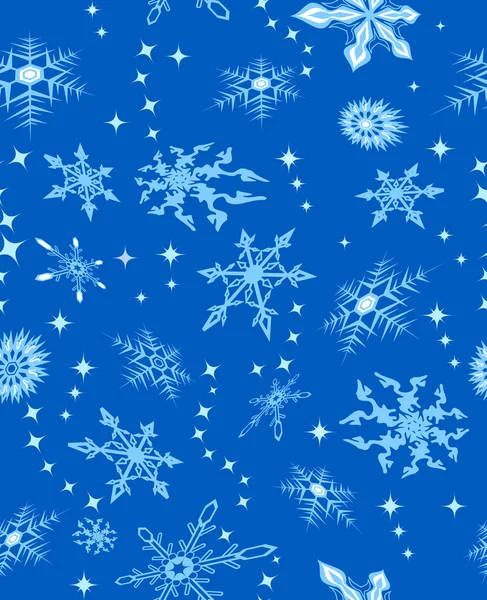 Fondo azul con copos de nieve — Archivo Imágenes Vectoriales