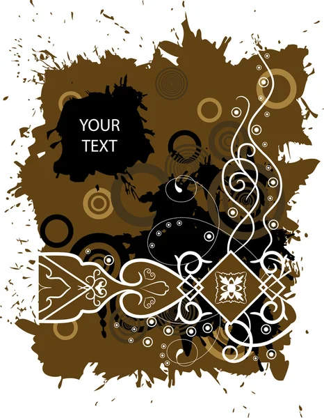 Grunge bannière avec un motif et des taches . — Image vectorielle