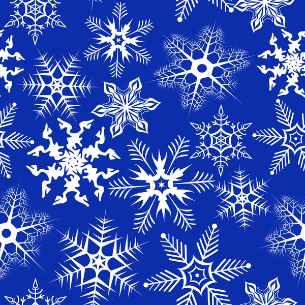 Fond bleu avec flocons de neige — Image vectorielle