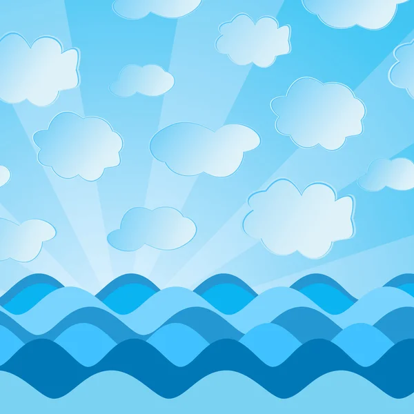 Векторное изображение морских волн Лицензионные Стоковые Иллюстрации