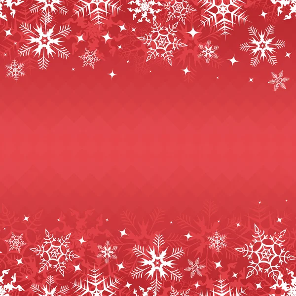 Banner de inverno vermelho com flocos de neve — Vetor de Stock