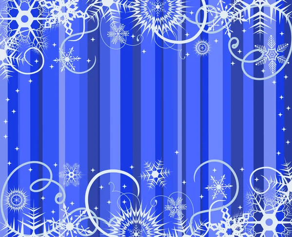 青い背景と雪の結晶 — ストックベクタ