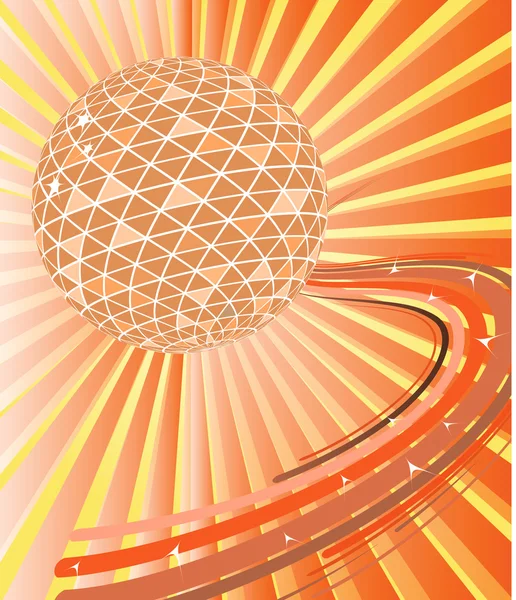 Boule disco avec vagues — Image vectorielle